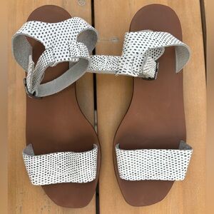 Madewell Sandals with Spotted Black White Leather Straps
